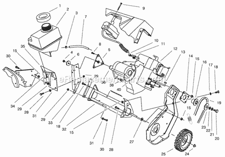 Page C Diagram and Parts List for 28222 7900001-7999999 - 1997 Lawn Boy Snow Blower